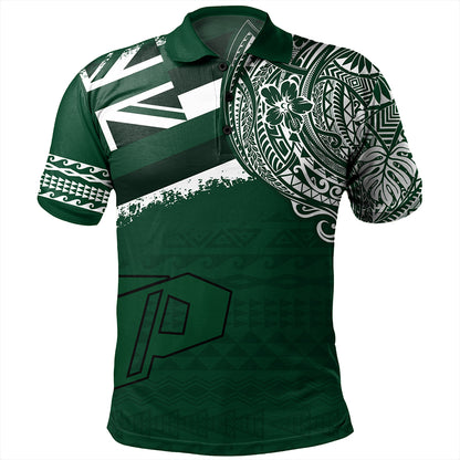 Hawaii Polo Shirt Pahoa High and Intermediate School With Crest Style