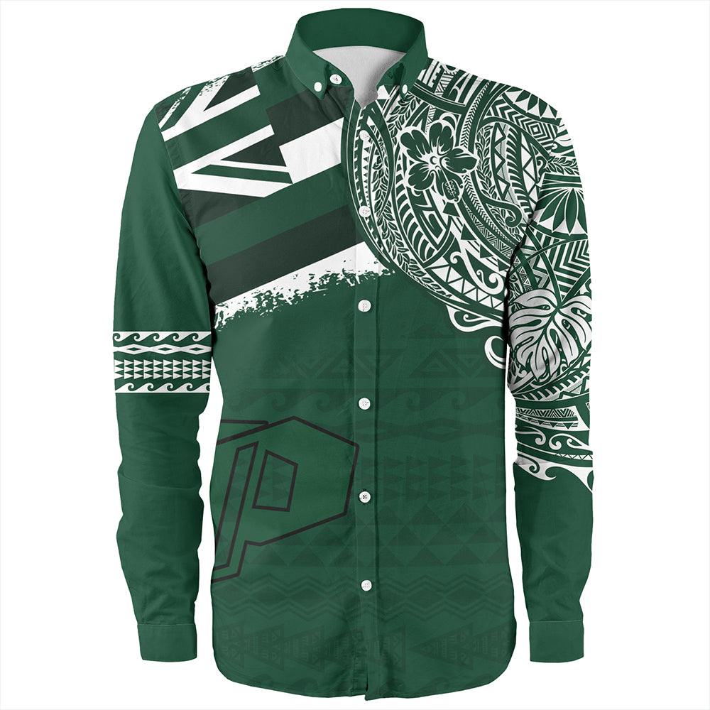 Hawaii Long Sleeve Shirt Pahoa High and Intermediate School With Crest Style
