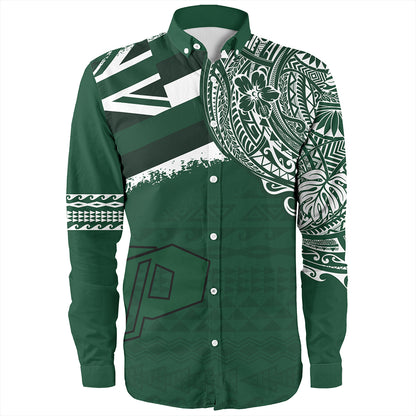 Hawaii Long Sleeve Shirt Pahoa High and Intermediate School With Crest Style