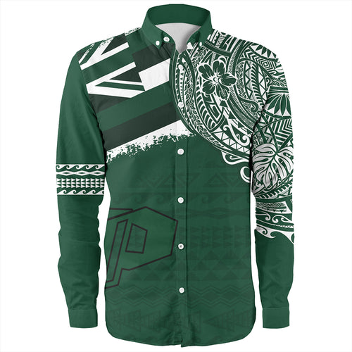 Hawaii Long Sleeve Shirt Pahoa High and Intermediate School With Crest Style