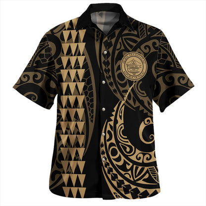 Palau Combo Puletasi And Shirt Kakau Style Gold
