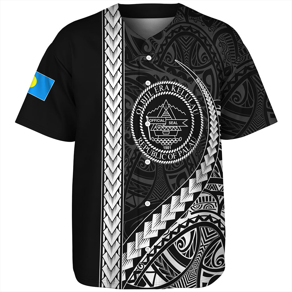 Palau Baseball Shirt Tribal Micronesian Coat Of Arms