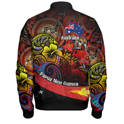Papua New Guinea And Australia Birds Of Paradise With Aboriginal Bomber Jacket