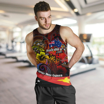Papua New Guinea And Australia Birds Of Paradise With Aboriginal Tank Top