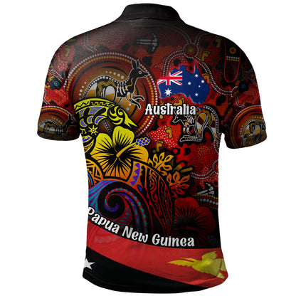 Papua New Guinea And Australia Birds Of Paradise With Aboriginal Polo Shirt