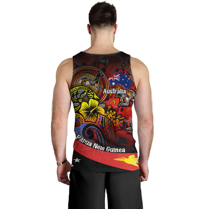 Papua New Guinea And Australia Birds Of Paradise With Aboriginal Tank Top