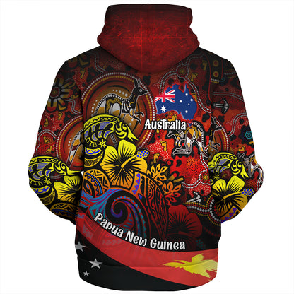 Papua New Guinea And Australia Birds Of Paradise With Aboriginal Sherpa Hoodie