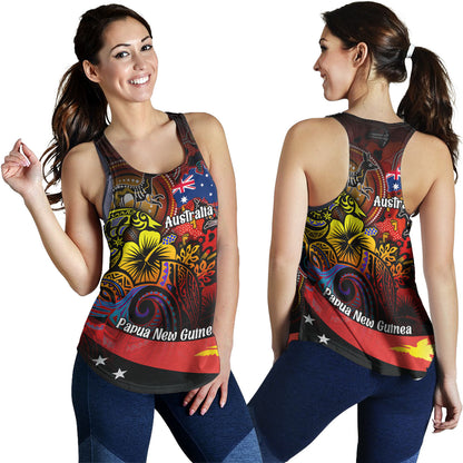 Papua New Guinea And Australia Birds Of Paradise With Aboriginal Women Tank