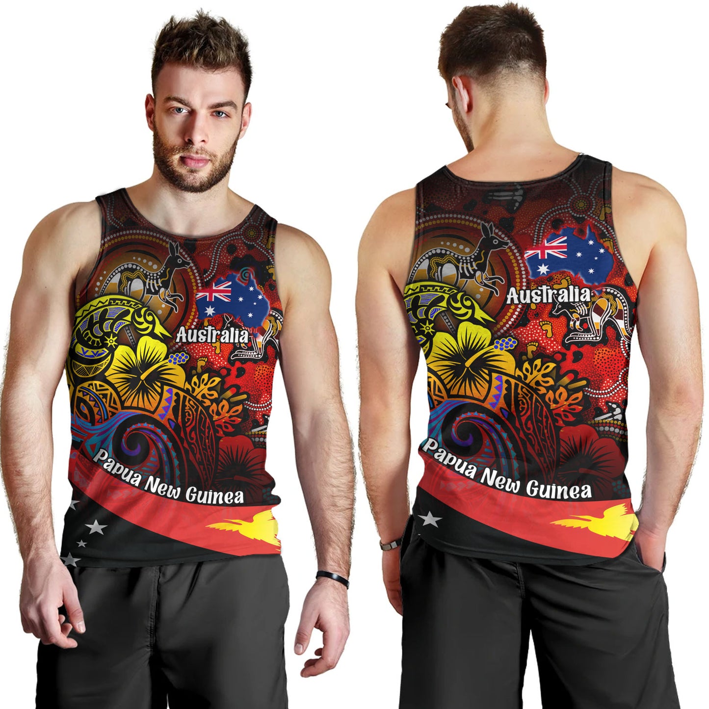 Papua New Guinea And Australia Birds Of Paradise With Aboriginal Tank Top
