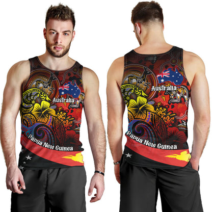 Papua New Guinea And Australia Birds Of Paradise With Aboriginal Tank Top