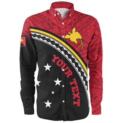 Papua New Guinea Custom Personalised Long Sleeve Shirt Polynesian Tribal Patterns Curve Style