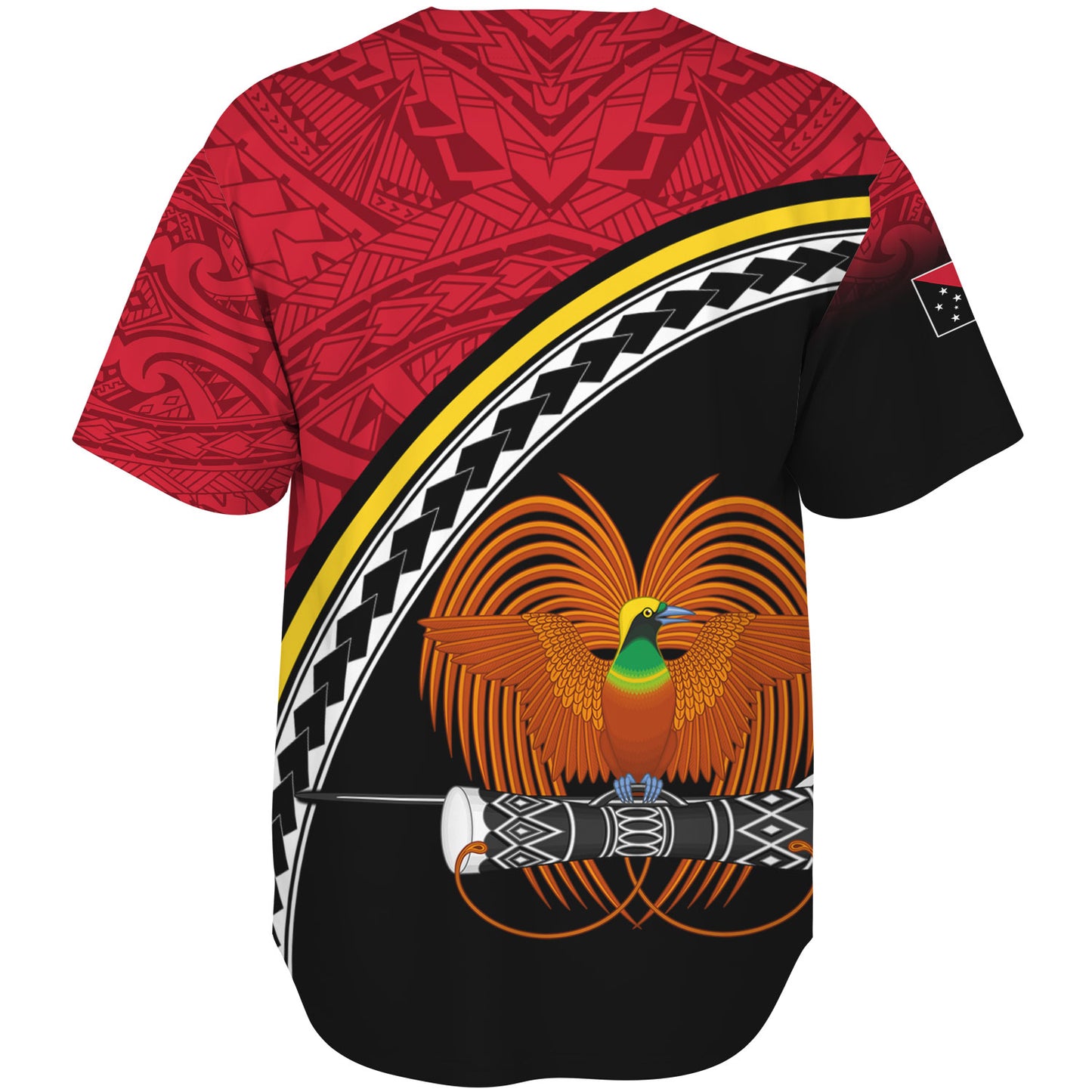 Papua New Guinea Custom Personalised Baseball Shirt Polynesian Tribal Patterns Curve Style