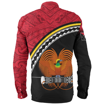 Papua New Guinea Custom Personalised Long Sleeve Shirt Polynesian Tribal Patterns Curve Style