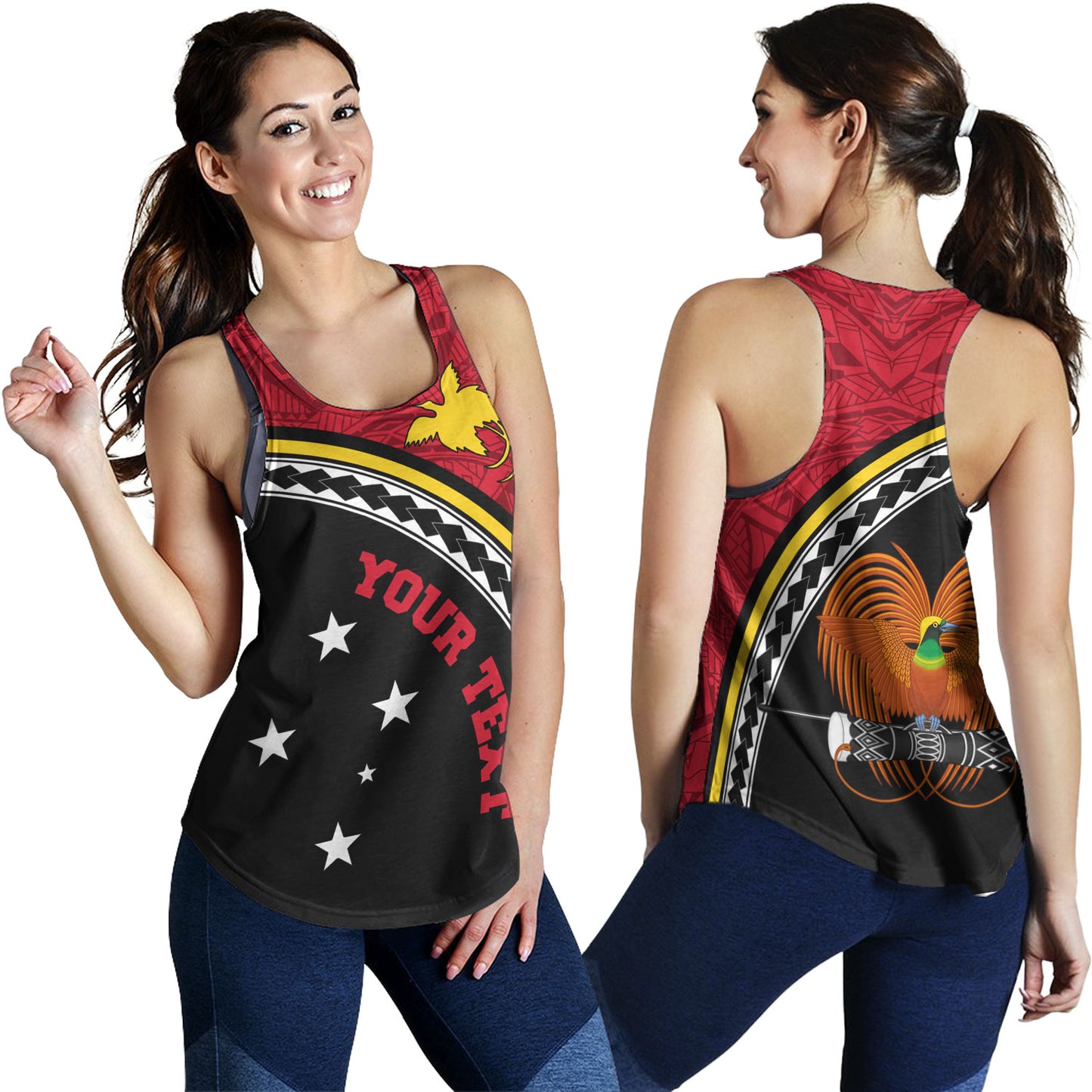 Papua New Guinea Custom Personalised Women Tank Polynesian Tribal Patterns Curve Style