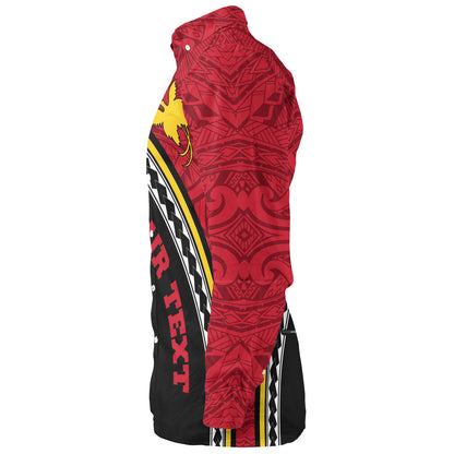 Papua New Guinea Custom Personalised Long Sleeve Shirt Polynesian Tribal Patterns Curve Style