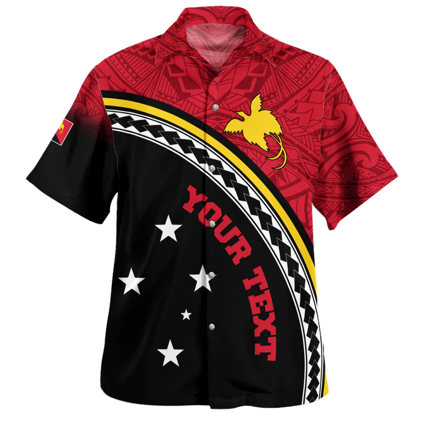 Papua New Guinea Custom Personalised Hawaiian Shirt Polynesian Tribal Patterns Curve Style