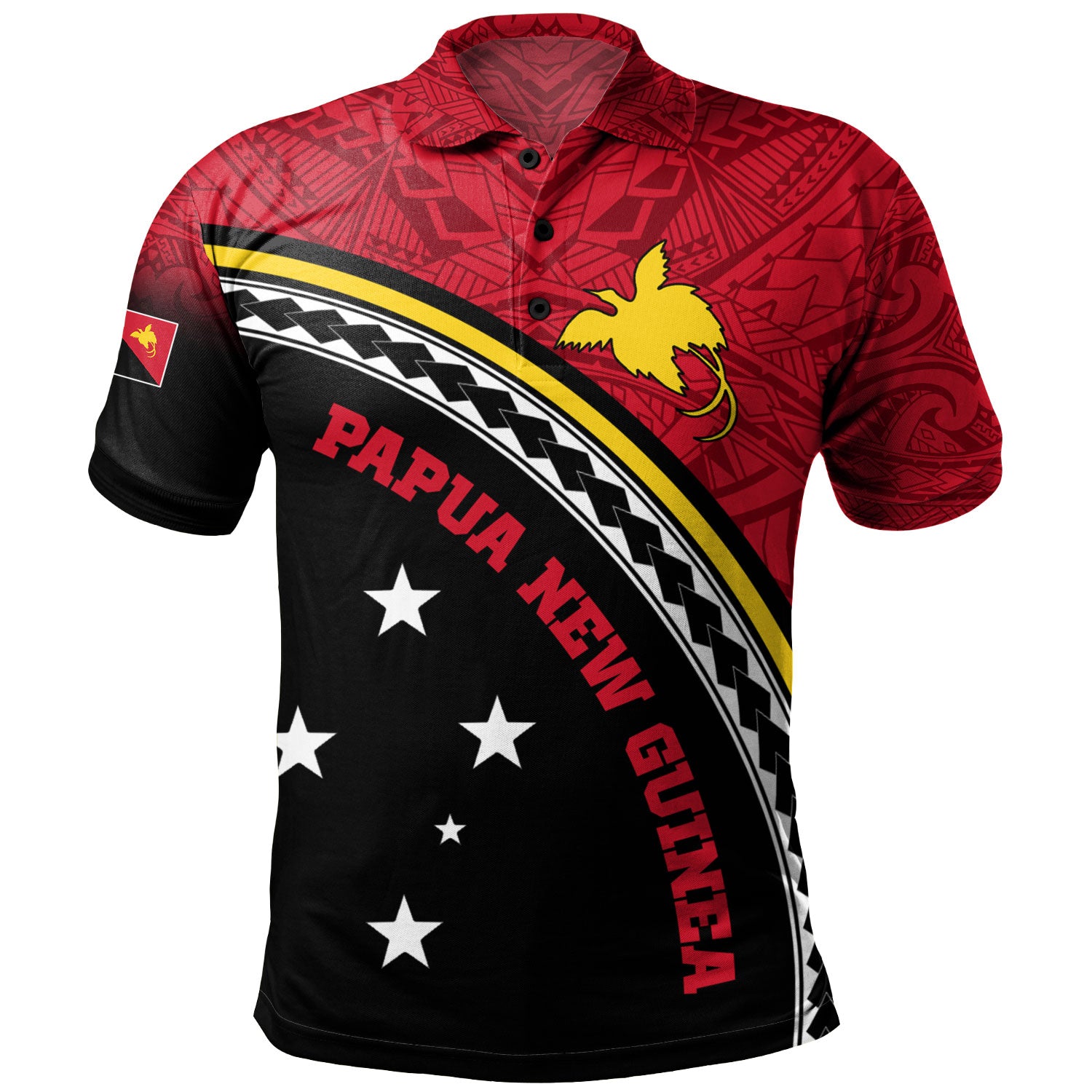 Papua New Guinea Custom Personalised Polo Shirt Polynesian Tribal Patterns Curve Style