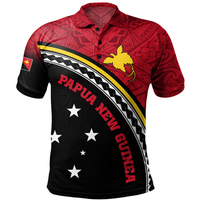Papua New Guinea Custom Personalised Polo Shirt Polynesian Tribal Patterns Curve Style