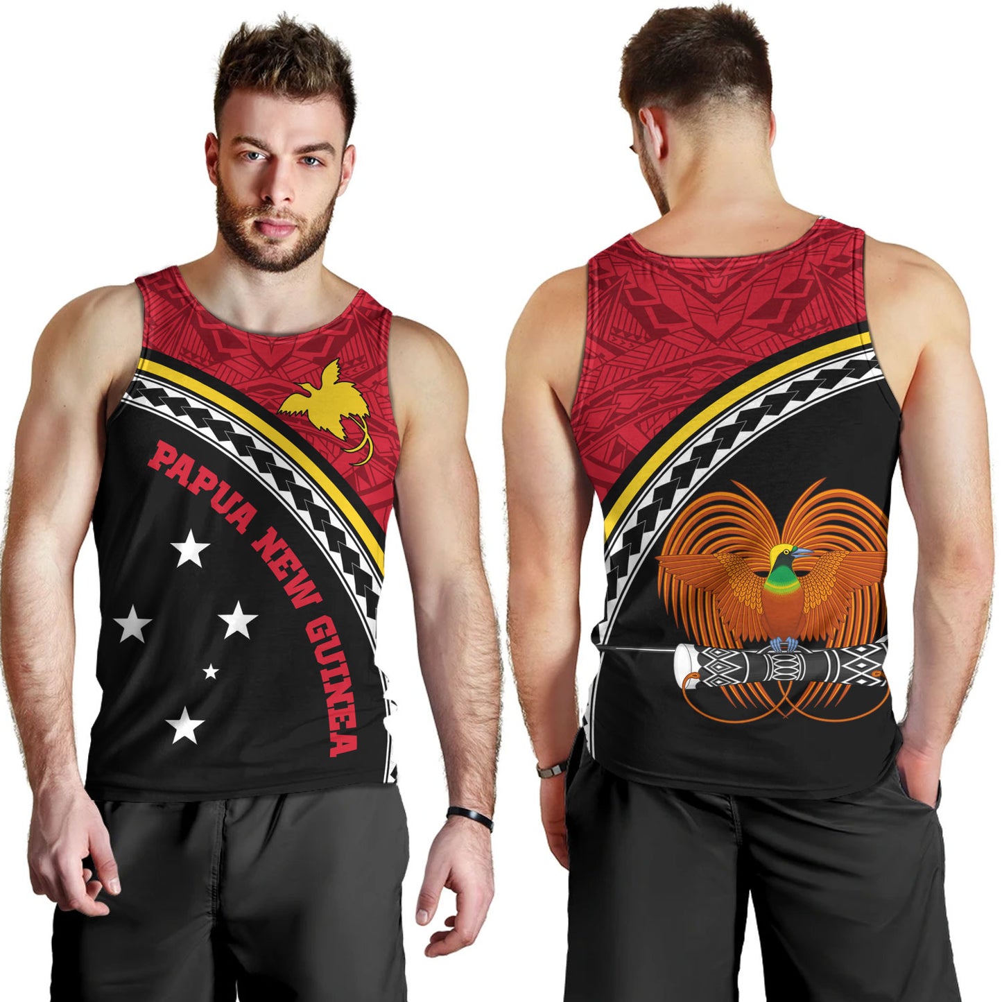 Papua New Guinea Custom Personalised Tank Top Polynesian Tribal Patterns Curve Style