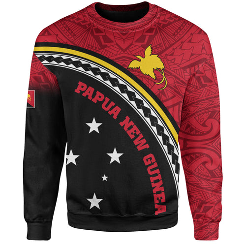 Papua New Guinea Custom Personalised Sweatshirt Polynesian Tribal Patterns Curve Style