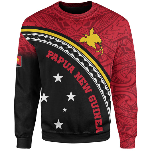 Papua New Guinea Custom Personalised Sweatshirt Polynesian Tribal Patterns Curve Style