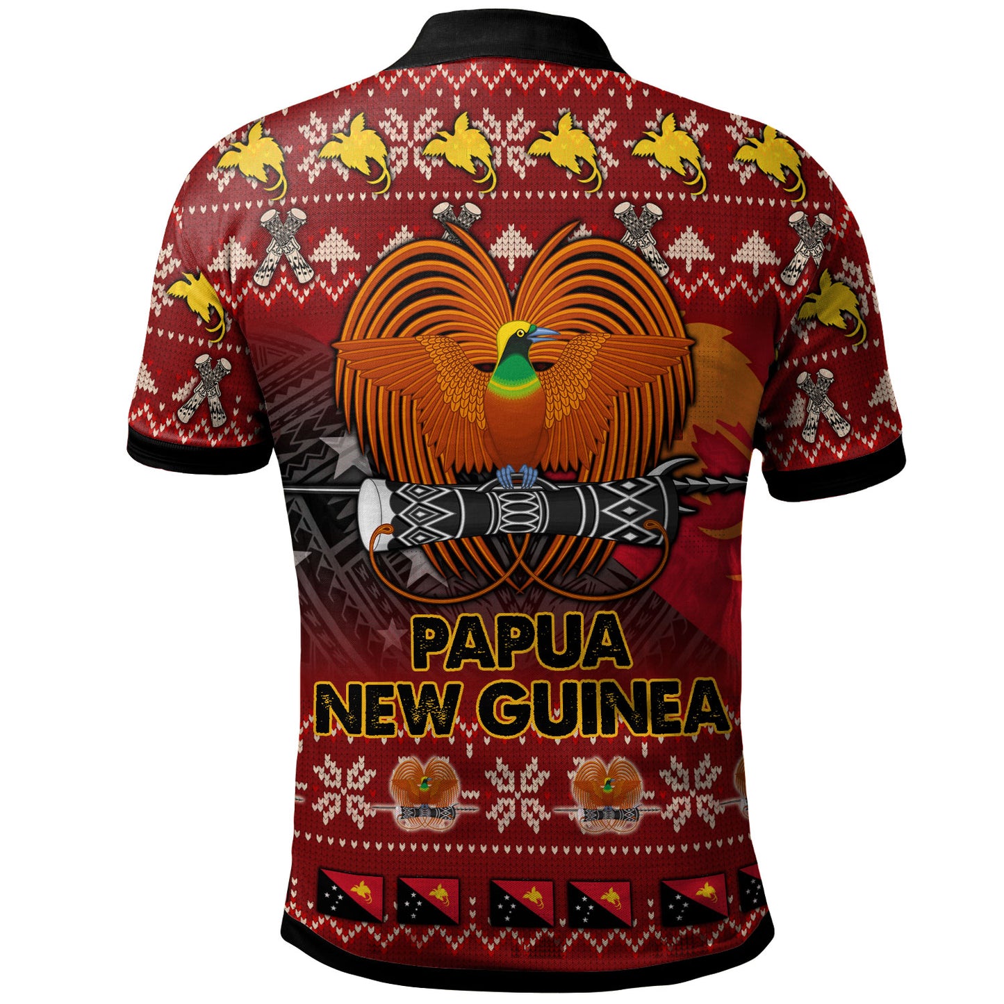 Papua New Guinea Polo Shirt - Custom PNG Merry Christmas Polo Shirt
