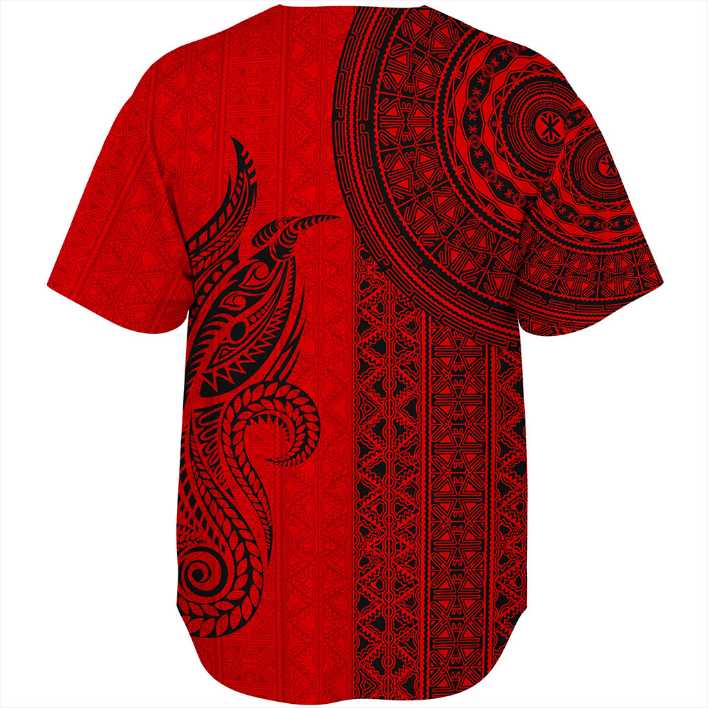 Papua New Guinea Baseball Shirt Tapa Pattern Half Concept