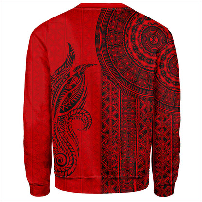 Papua New Guinea Sweatshirt Tapa Pattern Half Concept