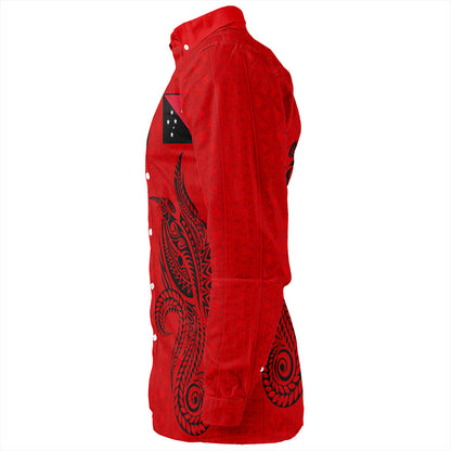 Papua New Guinea Long Sleeve Shirt Tapa Pattern Half Concept