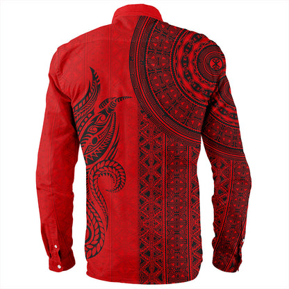 Papua New Guinea Long Sleeve Shirt Tapa Pattern Half Concept