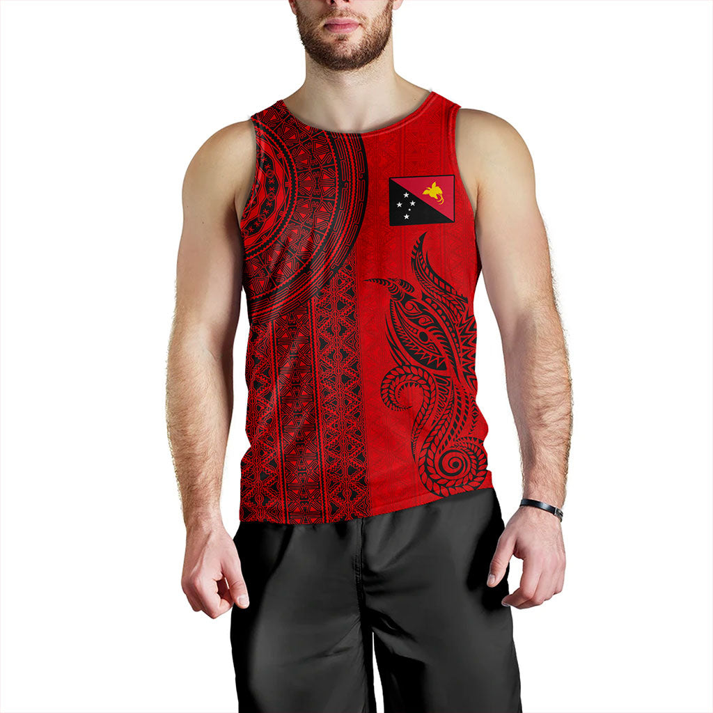 Papua New Guinea Tank Top Tapa Pattern Half Concept