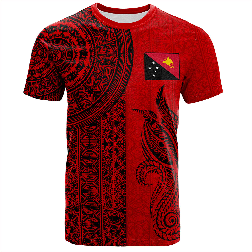 Papua New Guinea T-Shirt Tapa Pattern Half Concept
