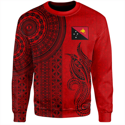 Papua New Guinea Sweatshirt Tapa Pattern Half Concept