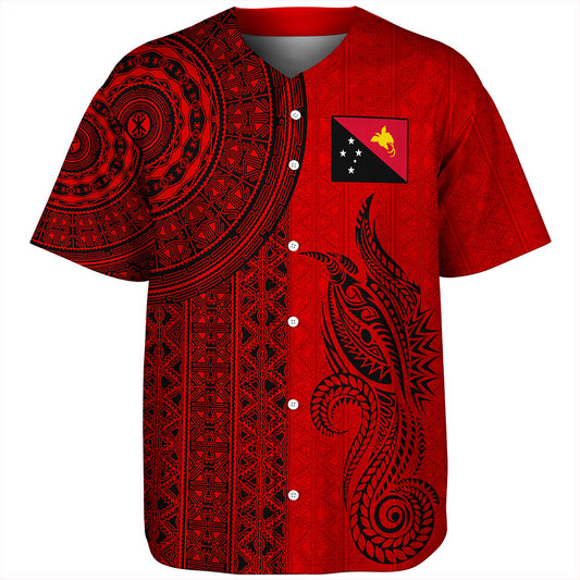 Papua New Guinea Baseball Shirt Tapa Pattern Half Concept