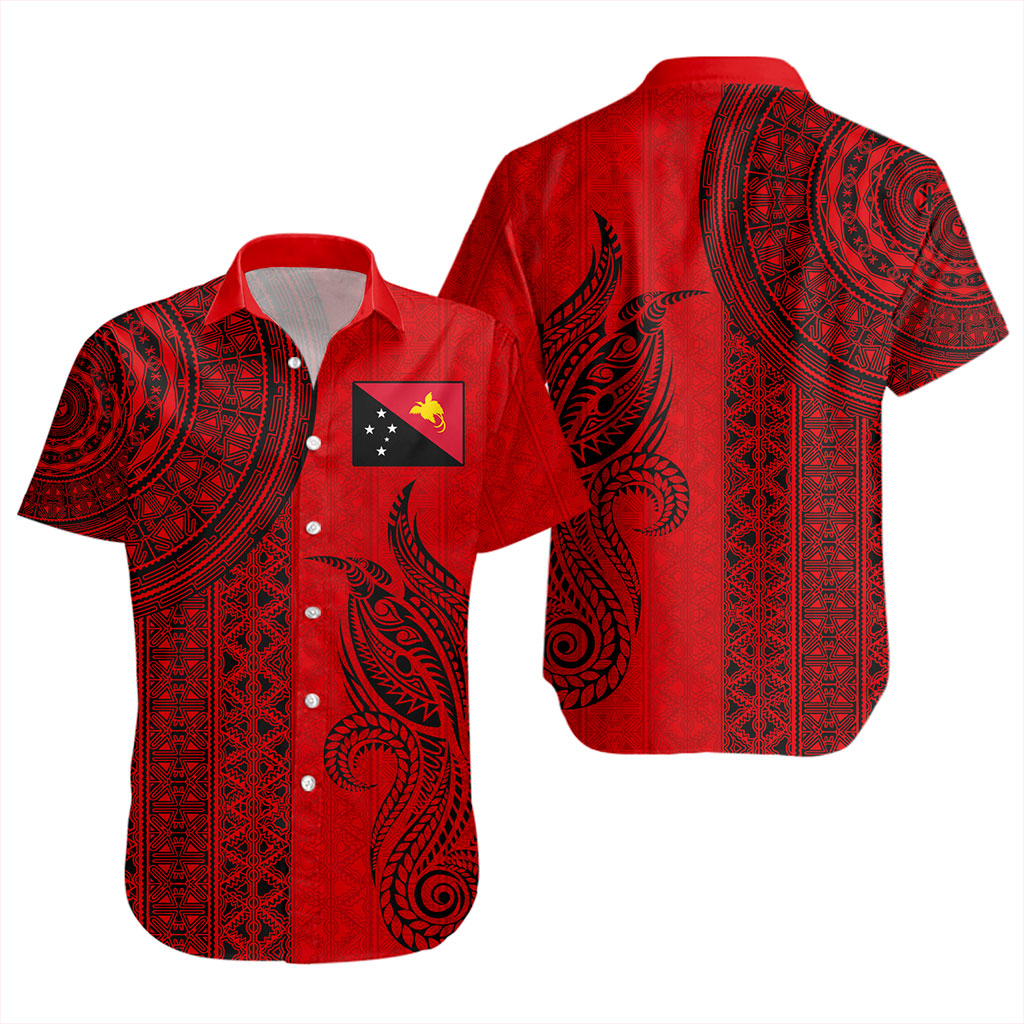 Papua New Guinea Short Sleeve Shirt Tapa Pattern Half Concept
