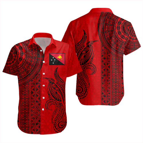 Papua New Guinea Short Sleeve Shirt Tapa Pattern Half Concept