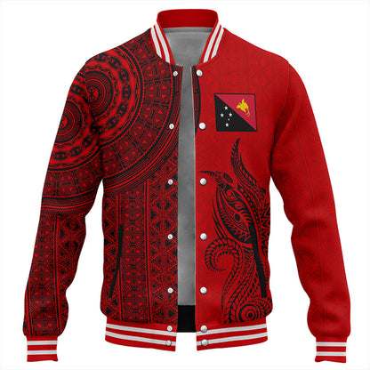 Papua New Guinea Baseball Jacket Tapa Pattern Half Concept