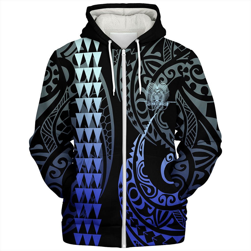 Papua New Guinea Sherpa Hoodie Kakau Style