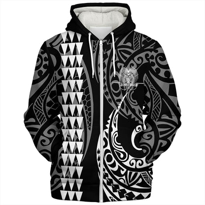 Papua New Guinea Sherpa Hoodie Kakau Style Ver.1