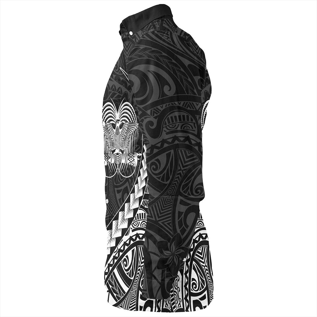 Papua New Guinea Long Sleeve Shirt Tribal Melanesian Coat Of Arms