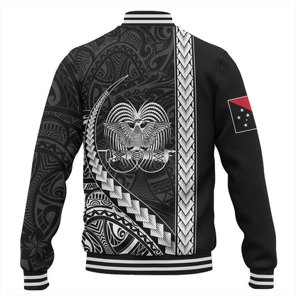 Papua New Guinea Baseball Jacket Tribal Melanesian Coat Of Arms