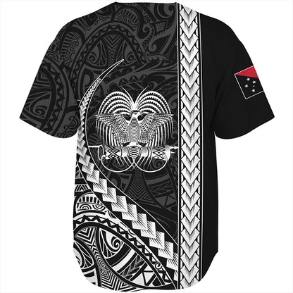 Papua New Guinea Baseball Shirt Tribal Melanesian Coat Of Arms