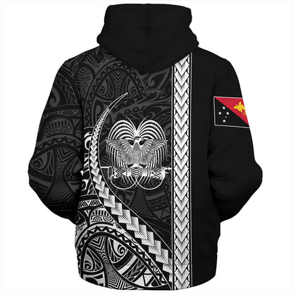 Papua New Guinea Sherpa Hoodie Tribal Melanesian Coat Of Arms