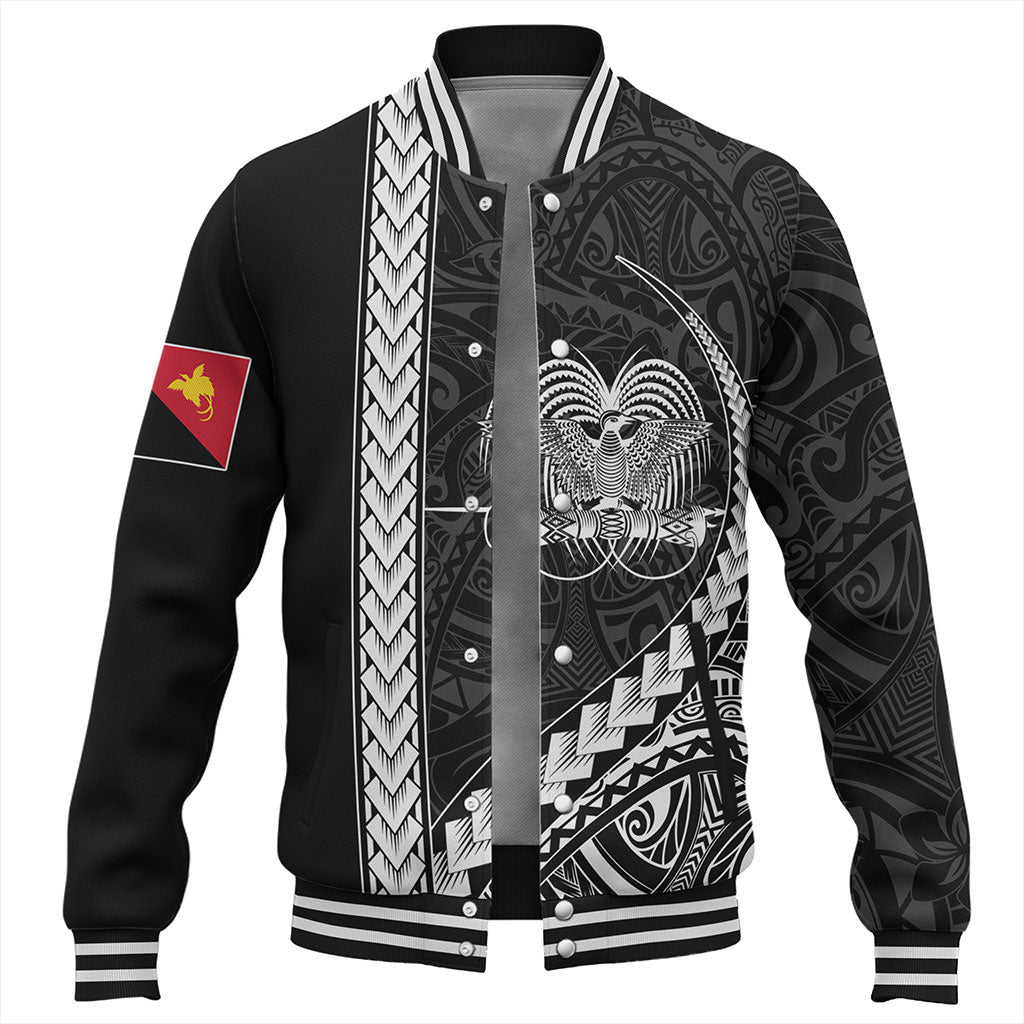 Papua New Guinea Baseball Jacket Tribal Melanesian Coat Of Arms