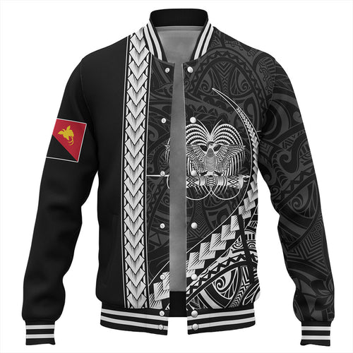 Papua New Guinea Baseball Jacket Tribal Melanesian Coat Of Arms