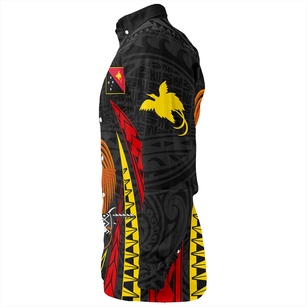 Papua New Guinea Long Sleeve Shirt Tribal Wave Pattern