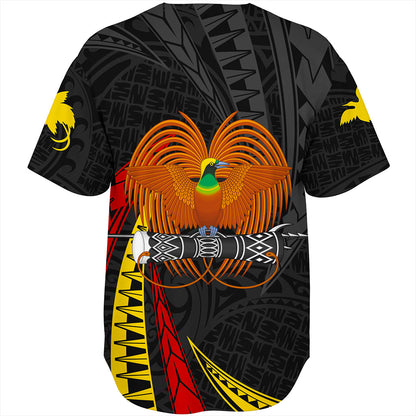 Papua New Guinea Baseball Shirt Tribal Wave Pattern