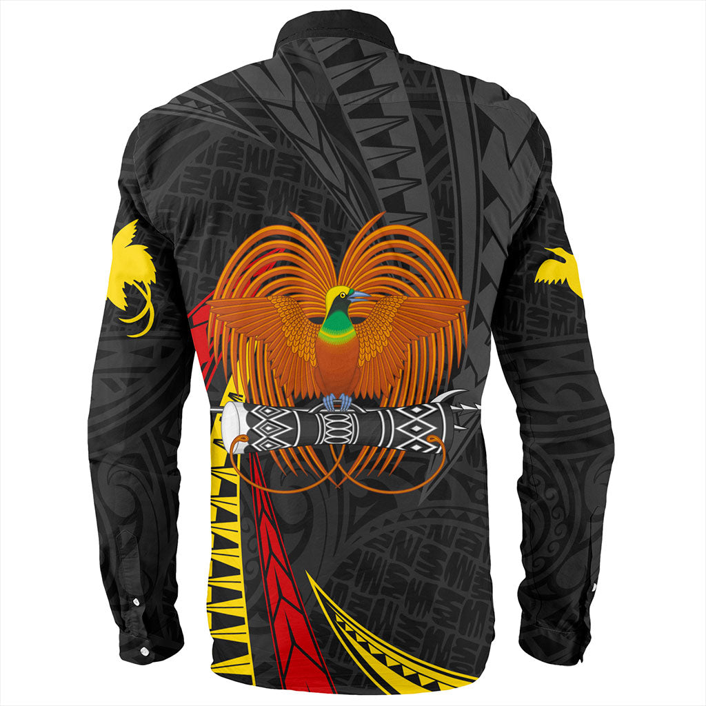 Papua New Guinea Long Sleeve Shirt Tribal Wave Pattern