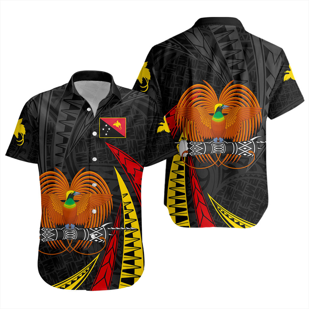 Papua New Guinea Short Sleeve Shirt Tribal Wave Pattern
