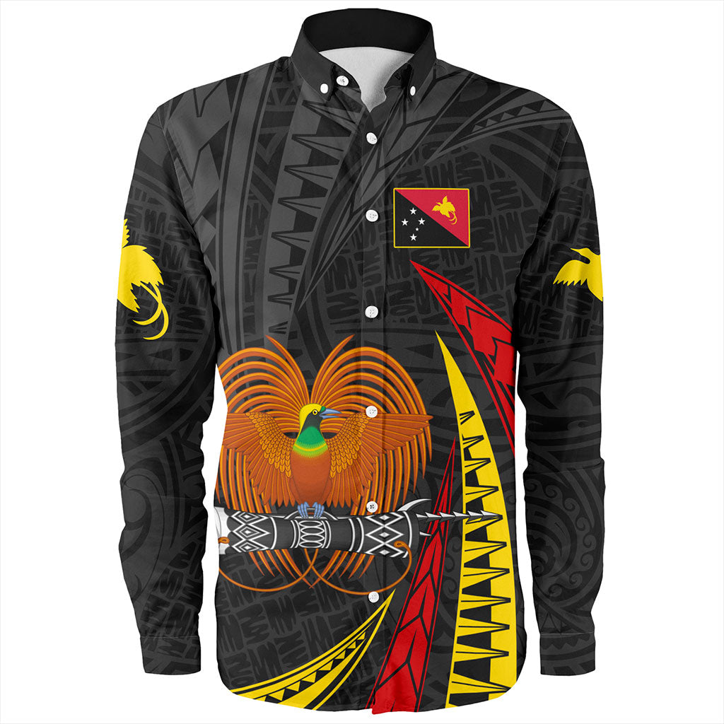 Papua New Guinea Long Sleeve Shirt Tribal Wave Pattern